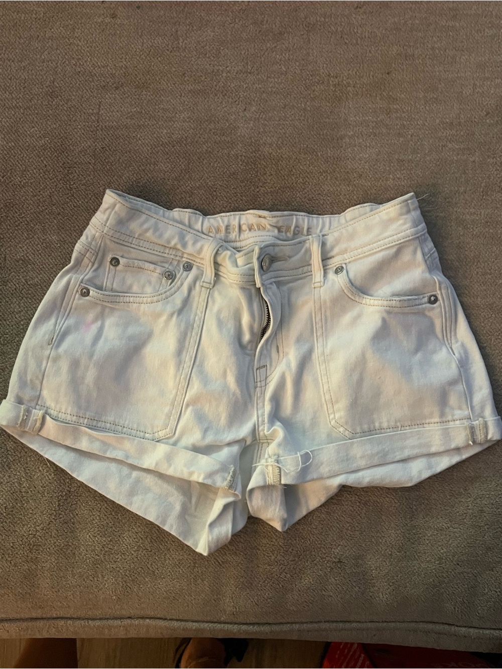 American Eagle Outfitters White Denim Cutoff Shorts